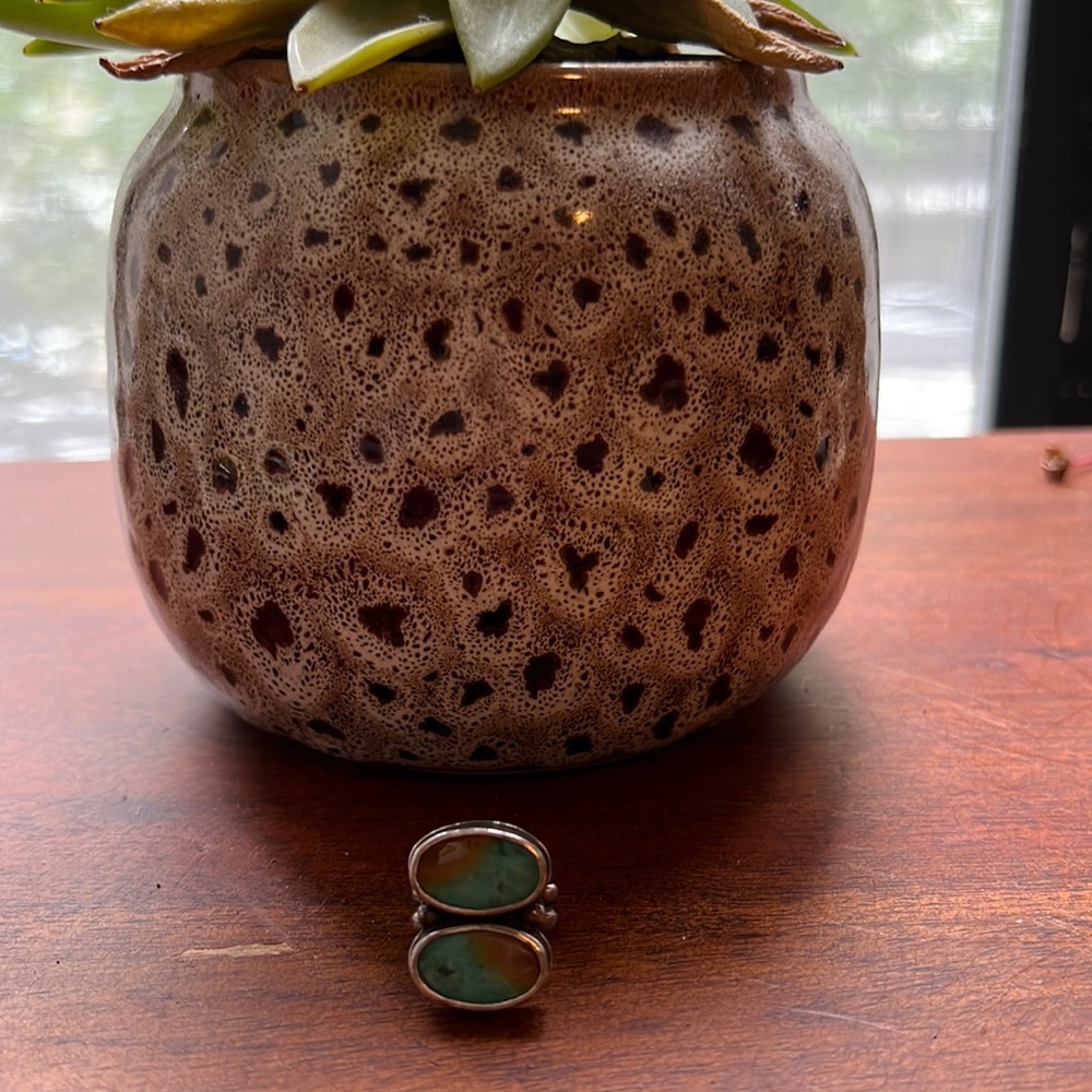 Genuine turquoise, sterling silver ring🌙